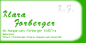 klara forberger business card